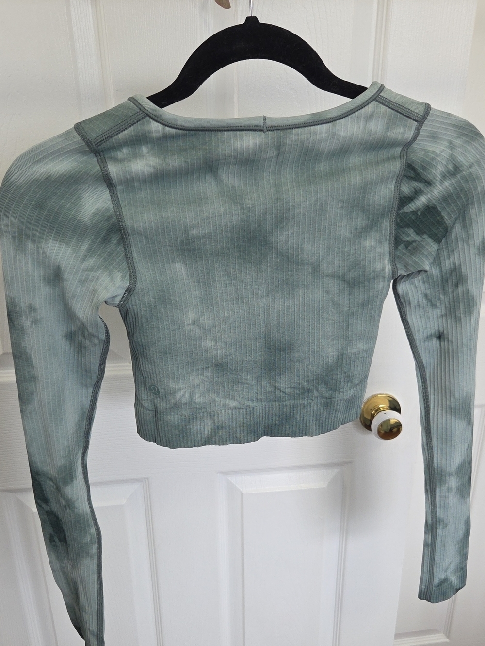 lululemon athletica Sage Green Ribbed Long-Sleeve Crop Top